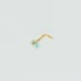 Solid 14kt gold nose stud Aqua CZ diamon