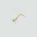 Solid 14kt gold nose stud Aqua CZ diamon