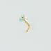 Solid 14kt gold nose stud Aqua CZ diamon