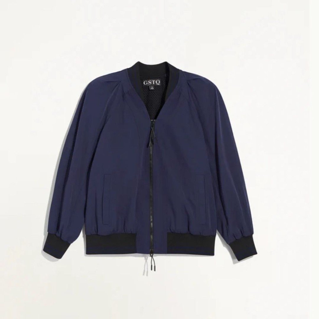 GSTQ Convertible Baseball Jacket Cape size Medium in Midnight New