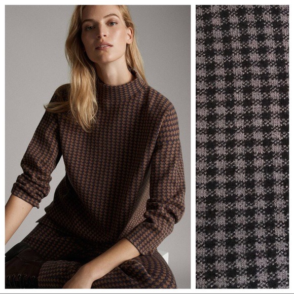 NWT. Massimo Dutti Gingham Sweater. Size M.