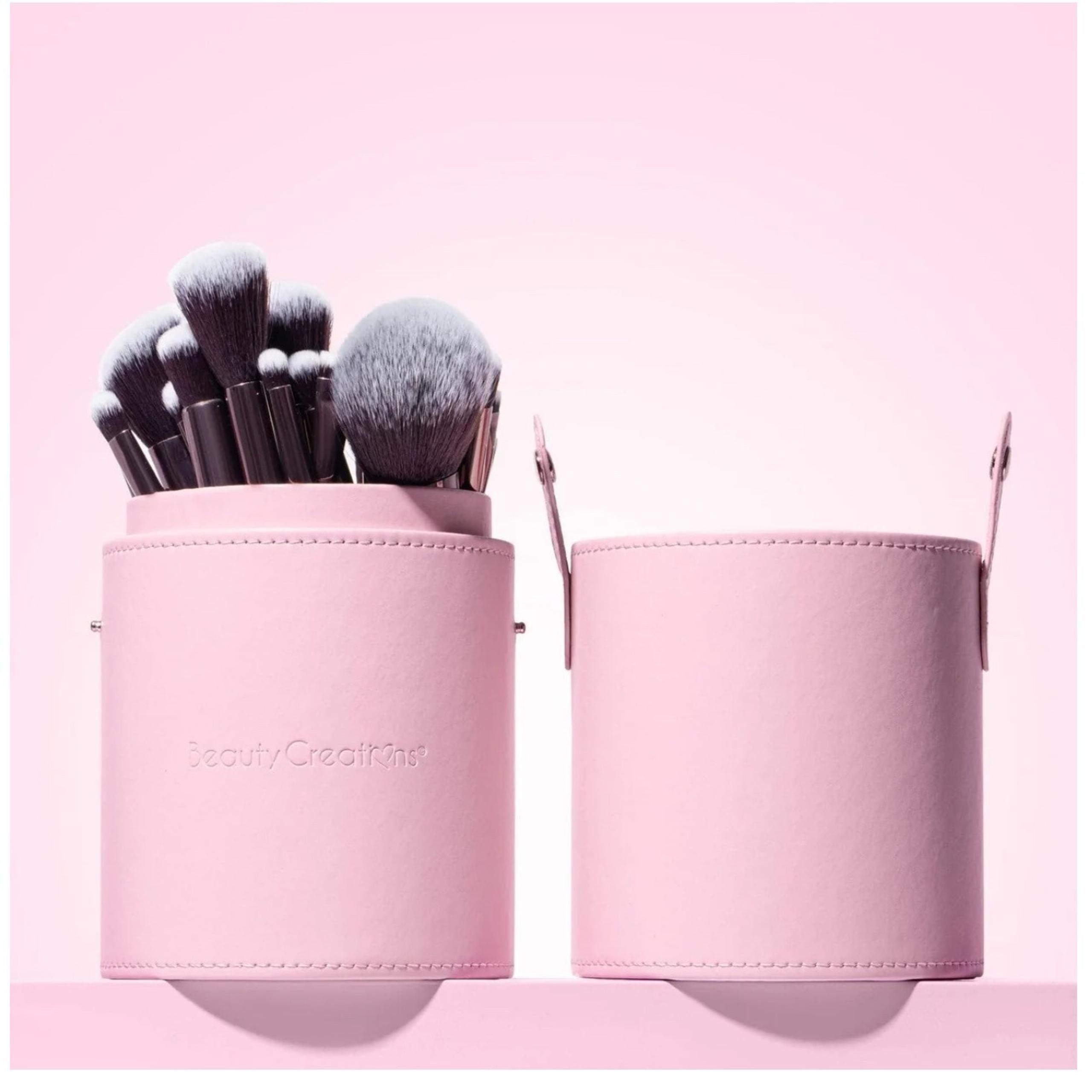Beauty Creations Dream Girl Brush Set 24pc Makeup Brushes with Holder Pink
