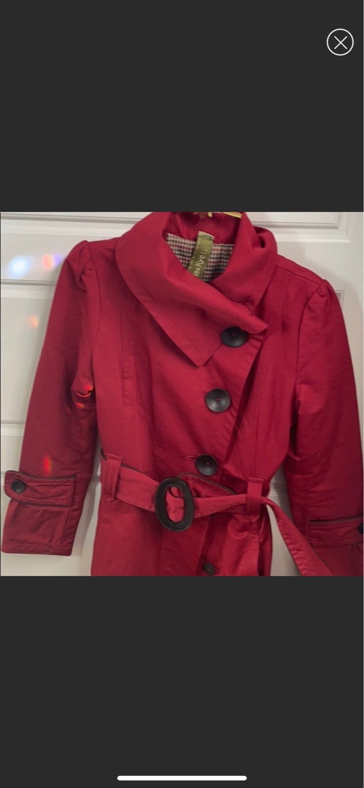 Soia & Kyo red asymmetrical trench style coat