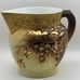 Stunning Rare Hand-Painted Gold Pitcher - Grapes Design - Signed Frances Hogan