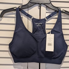 Tory Sport Women's Seamless Racerback Bra, Size M- Blue