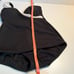 Vintage Longitude Swimsuit Size 14 One Piece Modest Black White Gold