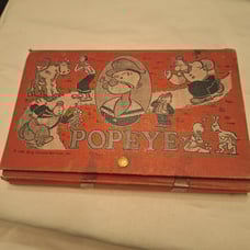 Vintage-1929 Popeye Pencil Box and Crayons