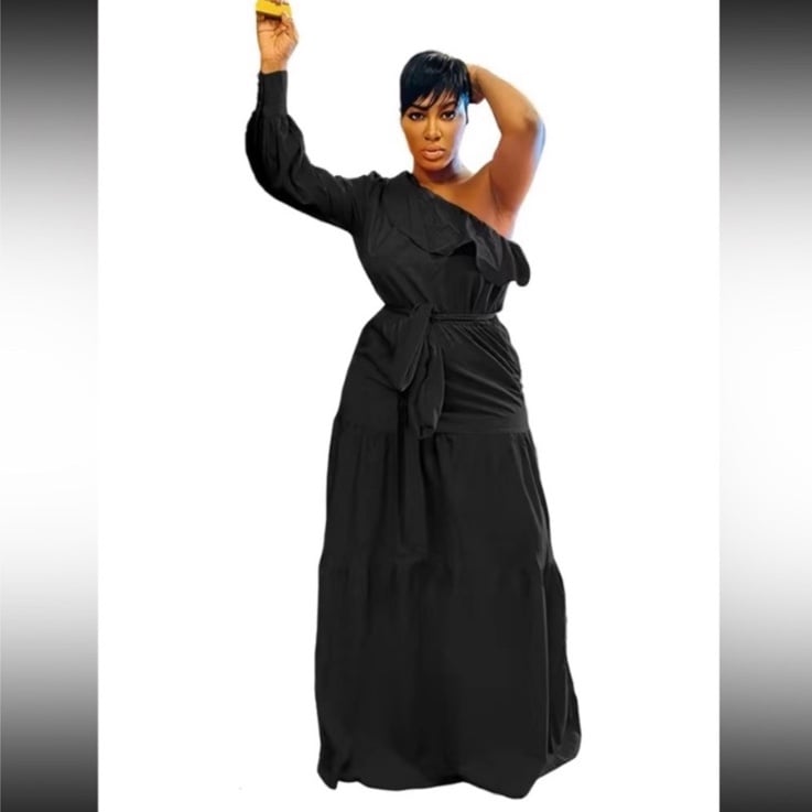 NWT Black One Shoulder Fashion Dress