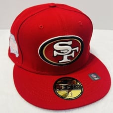 New Era San Francisco 49ers Super Bowl Patch 59FIFTY Fitted Hat Cap Red Sz 7 1/2