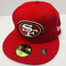 New Era San Francisco 49ers Super Bowl Patch 59FIFTY Fitted Hat Cap Red Sz 7 1/2