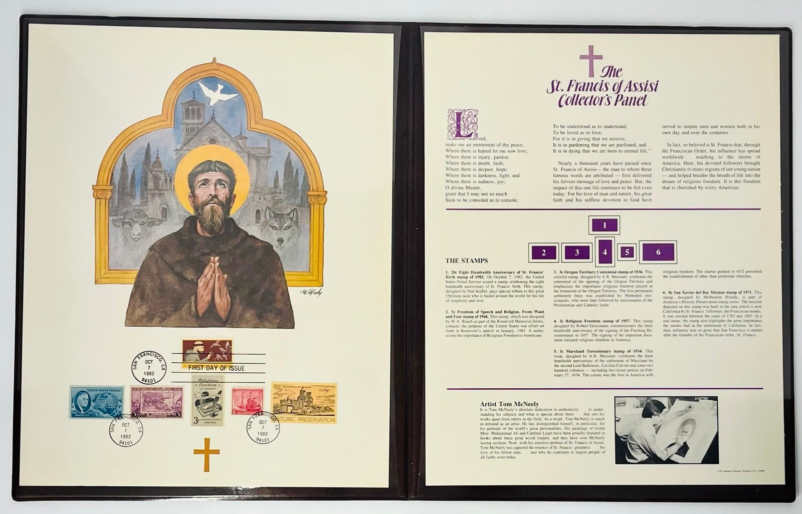 Vintage St. Francis of Assisi Collectors Commemorative Stamps RARE FIND F/VF