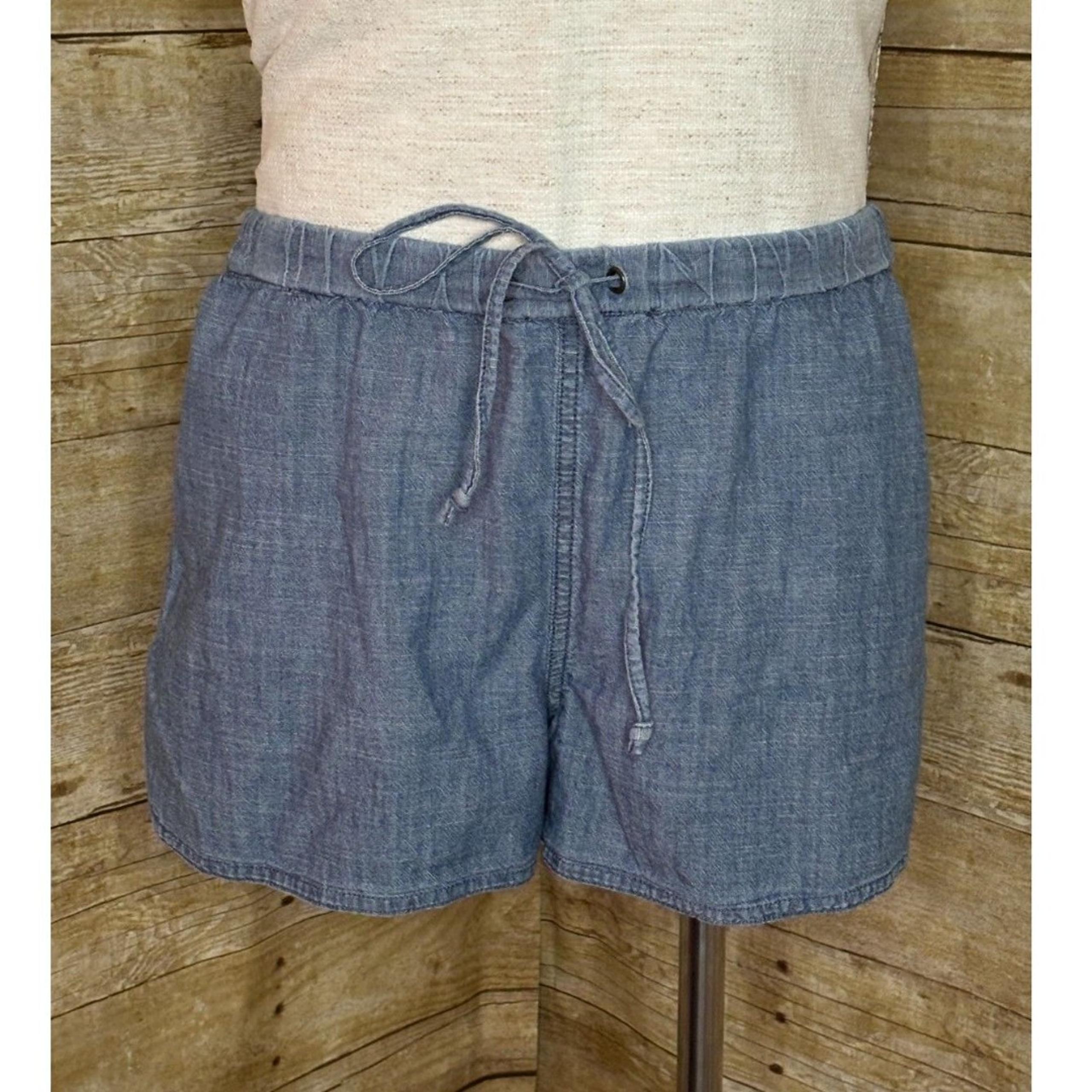 J.CREW PULL ON CASUAL CLASSIC EVERYDAY LIGHTWEIGHT CHAMBRAY SHORTS SIZE LARGE