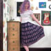 Vintage Purple Cotton Gauze Skirt, 1970s Indian Cotton Block Printed Midi, XS