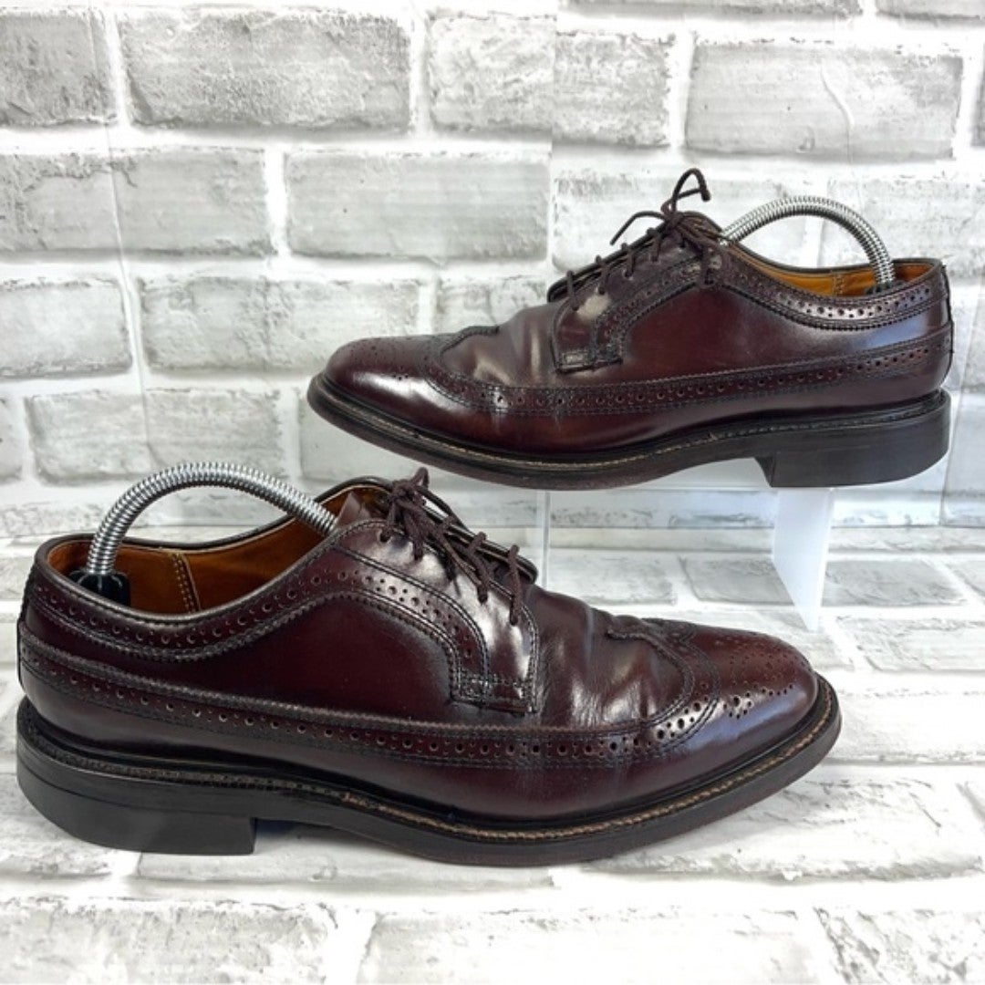 British Walkers Oxford Wingtip Dress Shoes Men SZ 9 C Burgundy Leather Vintage