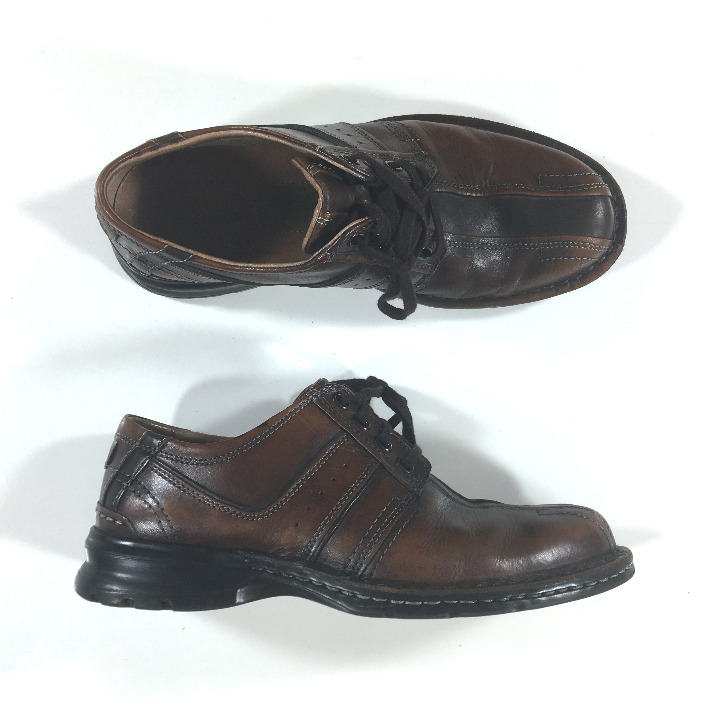 Clarks Touareg Lace Up Oxfords Mens Size 8M Brown Bicyclel Toe 70852