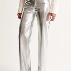 NWT Women's Abercrombie & Fitch Vegan Leather 90s Straight Pant Size 12