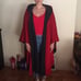 Red and Black Reversible Cape Norma Kama