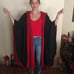 Red and Black Reversible Cape Norma Kama