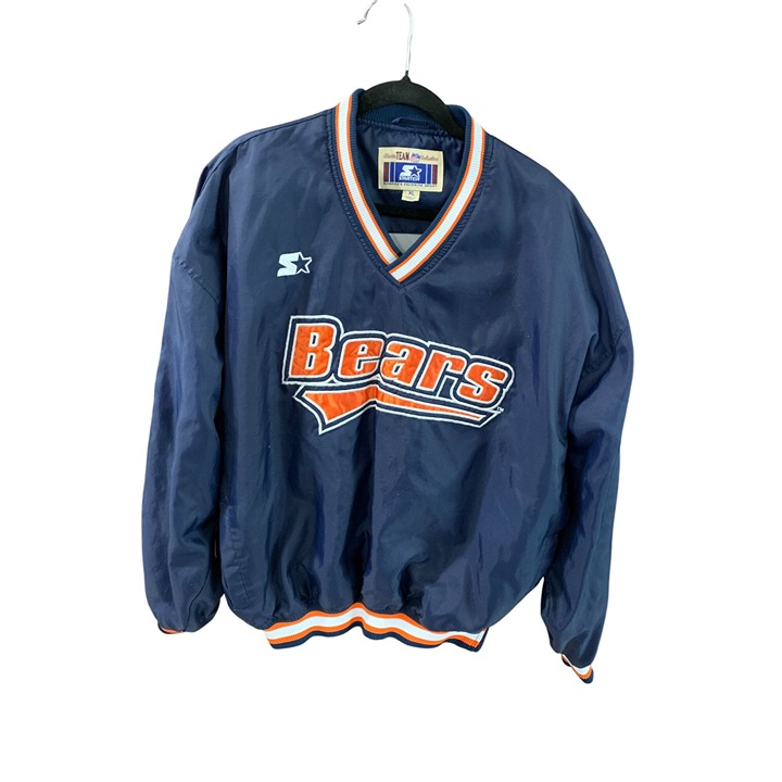 Vintage 90's Starter Mens Chicago Bears Sz XL Pullover Coat Jacket VNeck NFL Lin