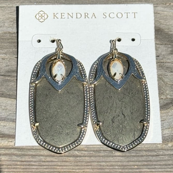 Kendra Scott Darby Vintage Gold Drop Earrings