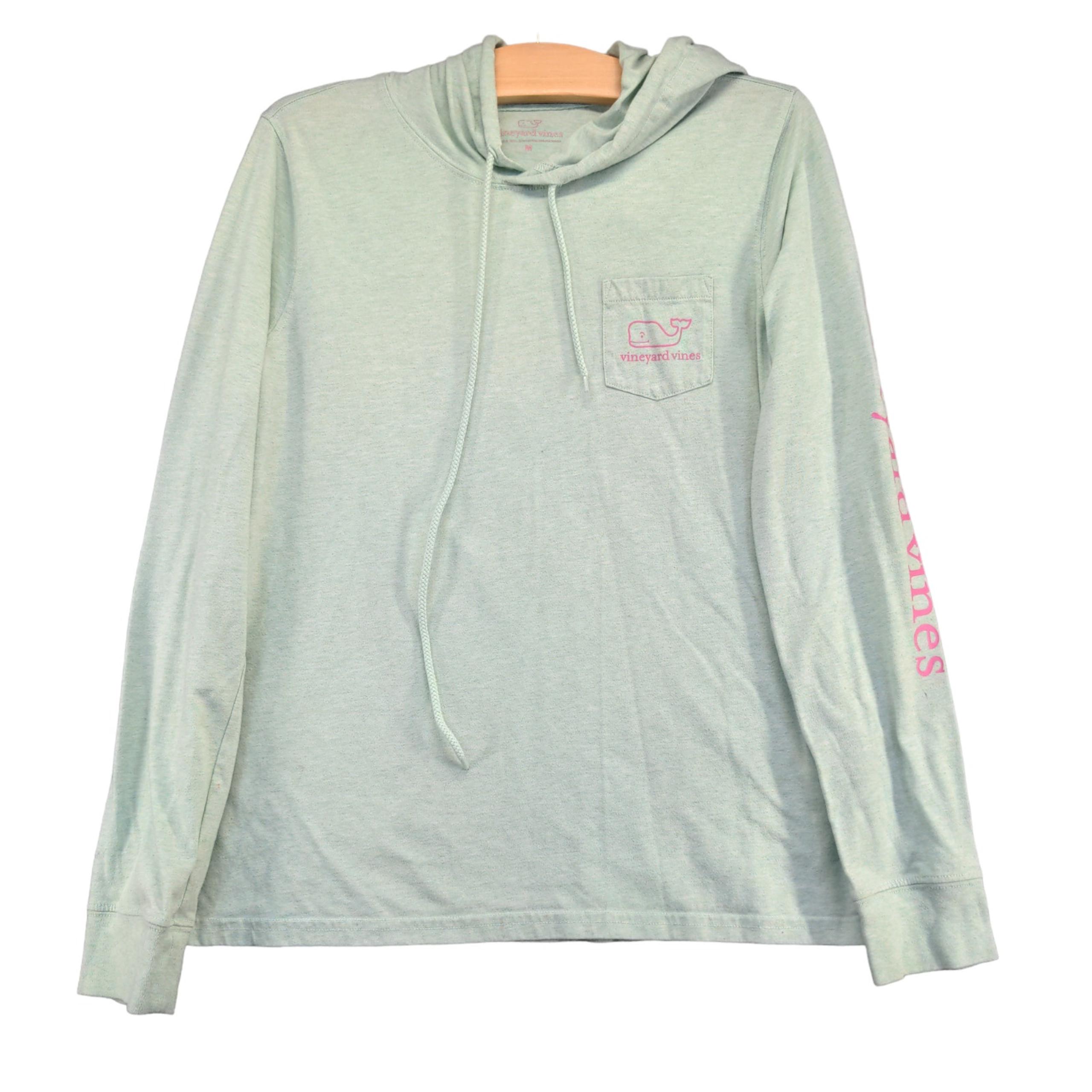 Vineyard Vines Women's Whale Graphic Hoodie Green Medium Long Sleeve