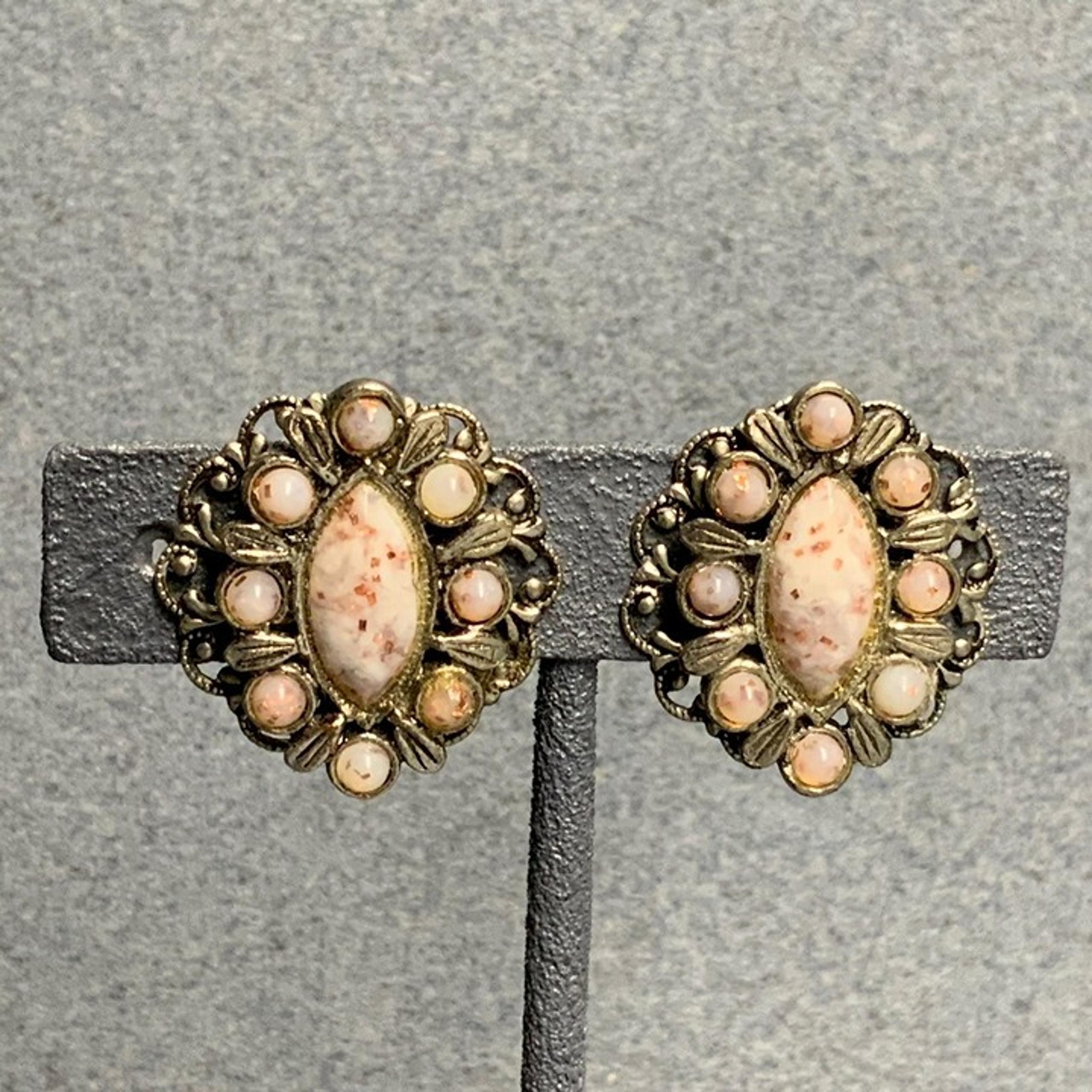 VTG Screw Earrings Barbie Pale Dark Pink Rose Gold Silver Ellipse Soft Girl