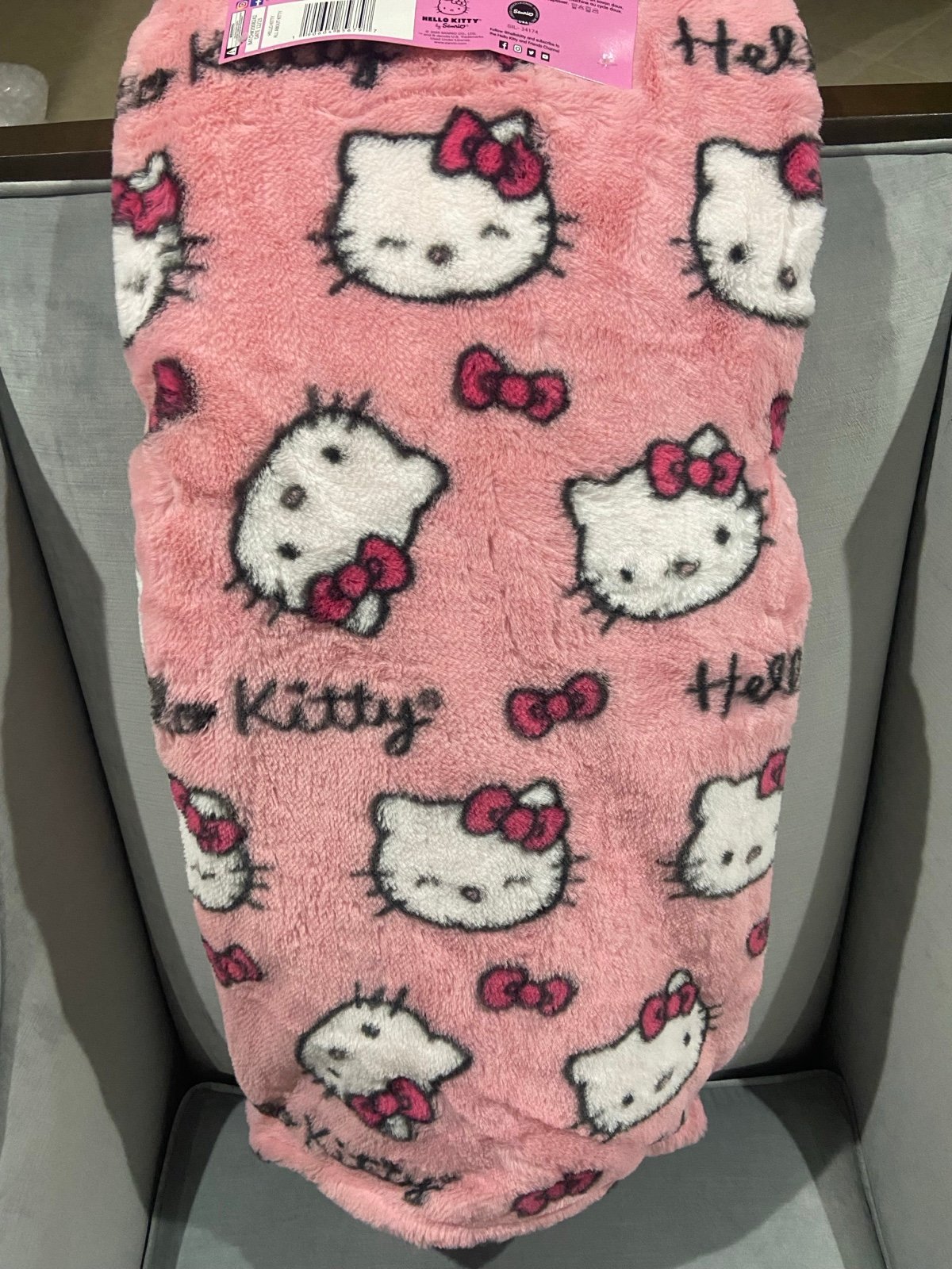 Hello Kitty Fux Fur Plush Blanket Throw