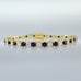 Mens 14K Gold 2ct Blue Sapphire Gemstone Diamond Tennis Bracelet 8 2 ct Jewelry