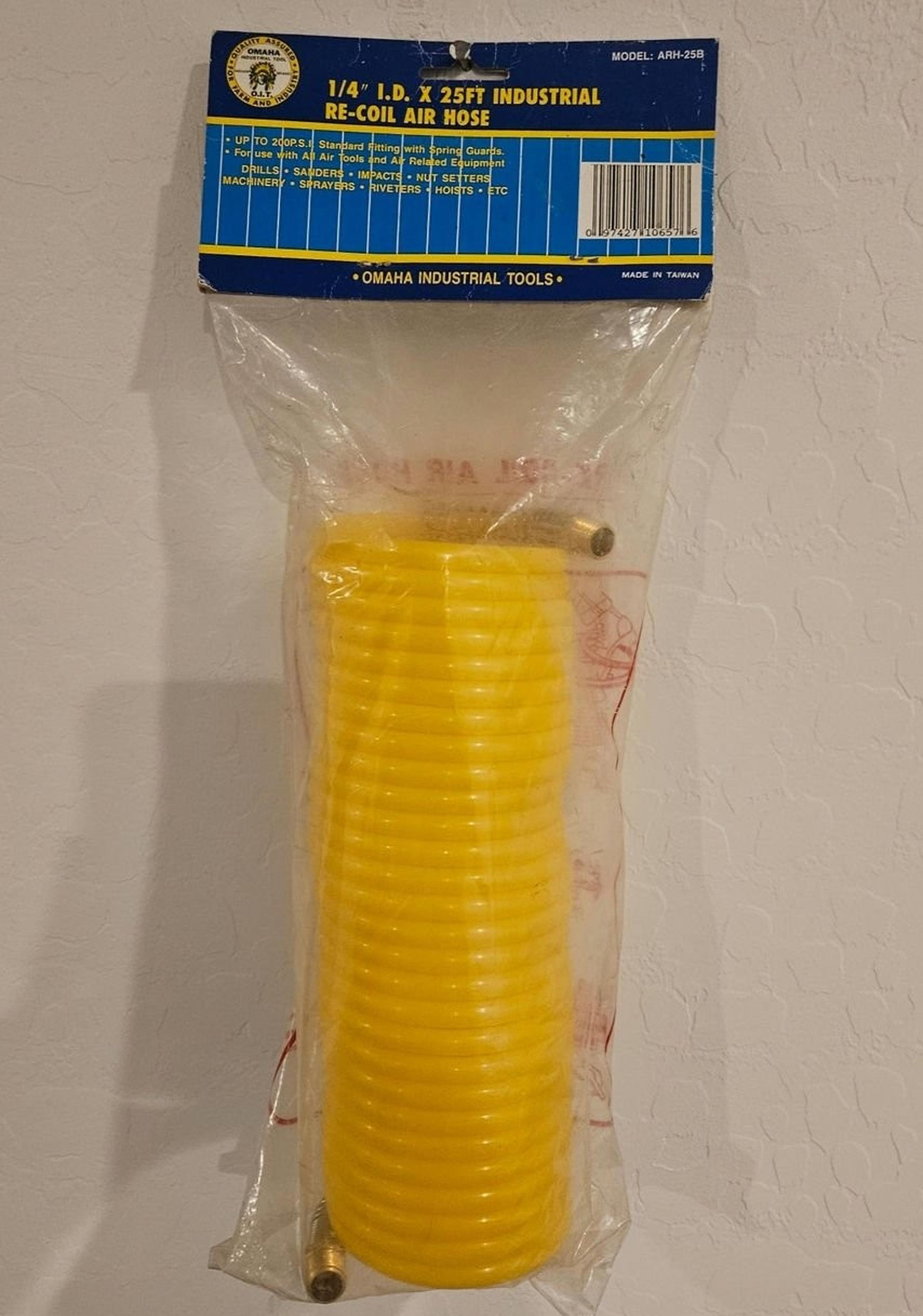 1/4" I.D. X 25ft INDUSTRIAL RE-COIL AIR HOSE