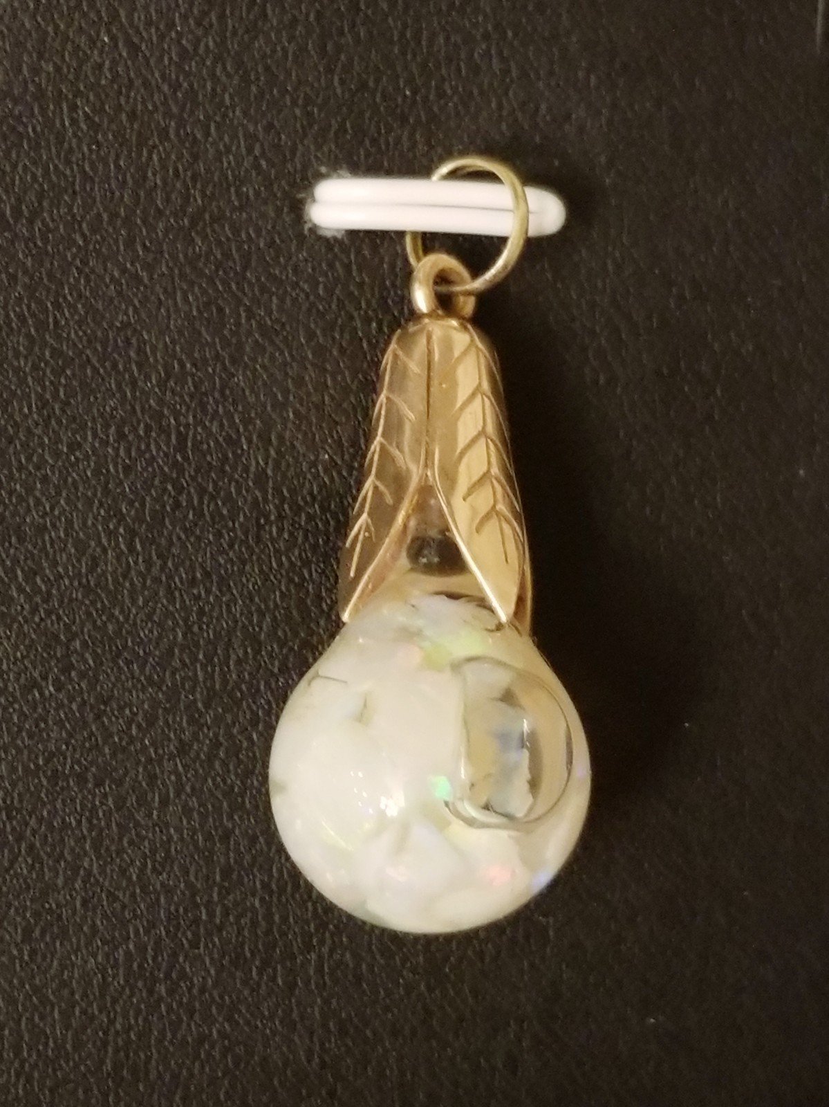 10K Gold Floating Opals Globe Pendant