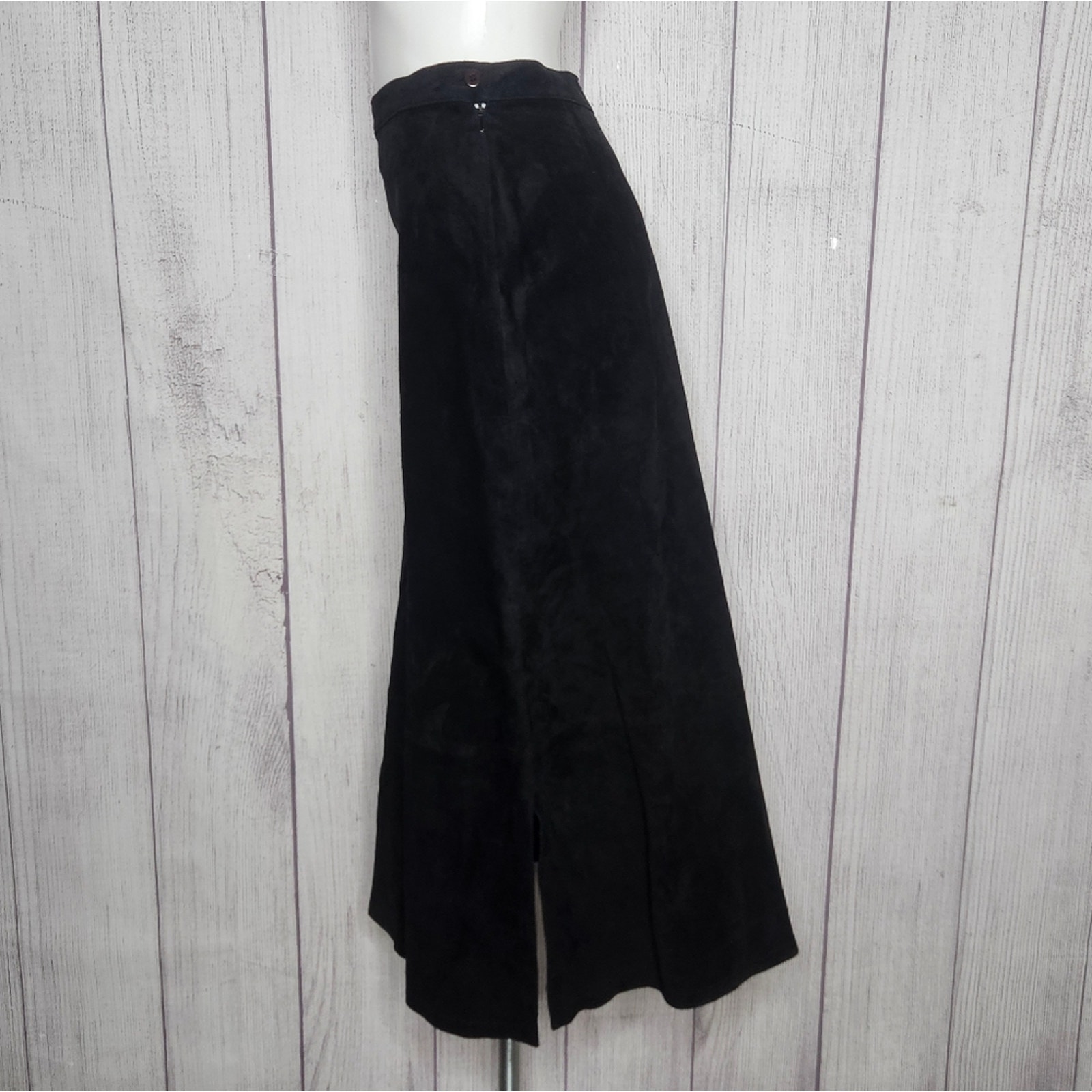 VTG Y2K Black Suede Leather Pendleton Skirt, sz 10