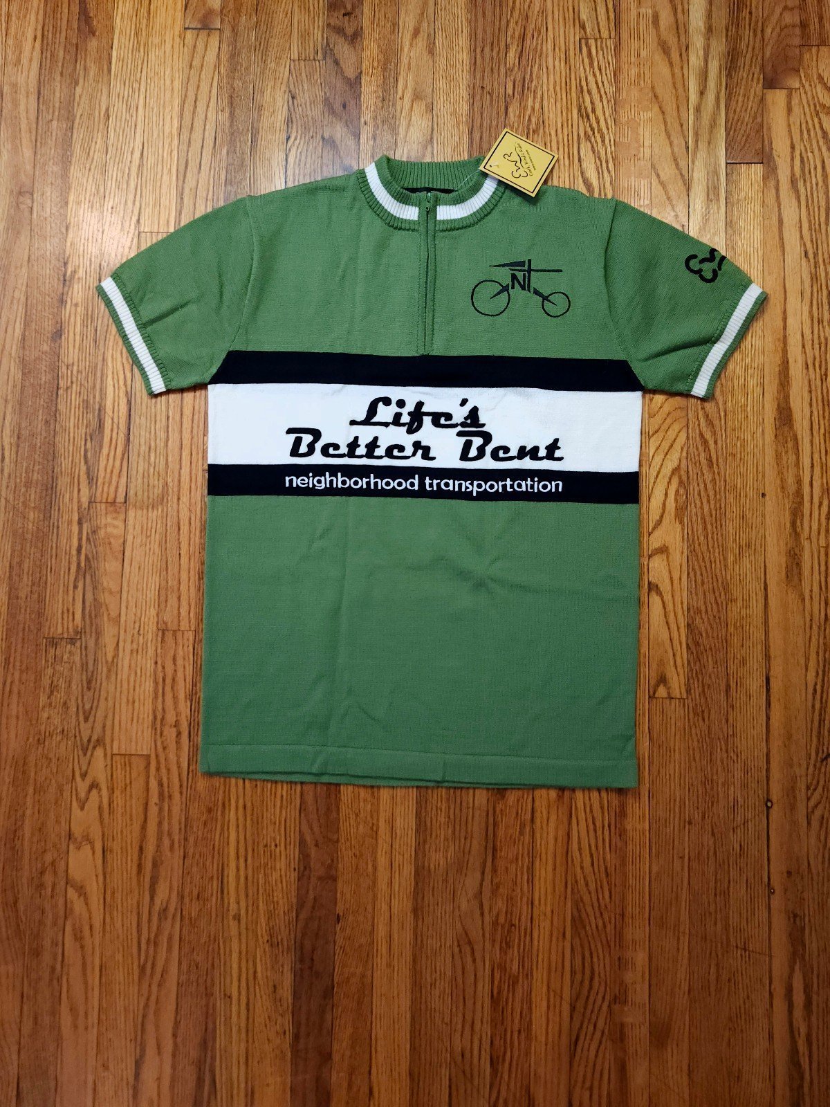 Earth Wind And Rider Womens Merino Wool Cycling 1/4 Zip Sweater Size M NEW Green