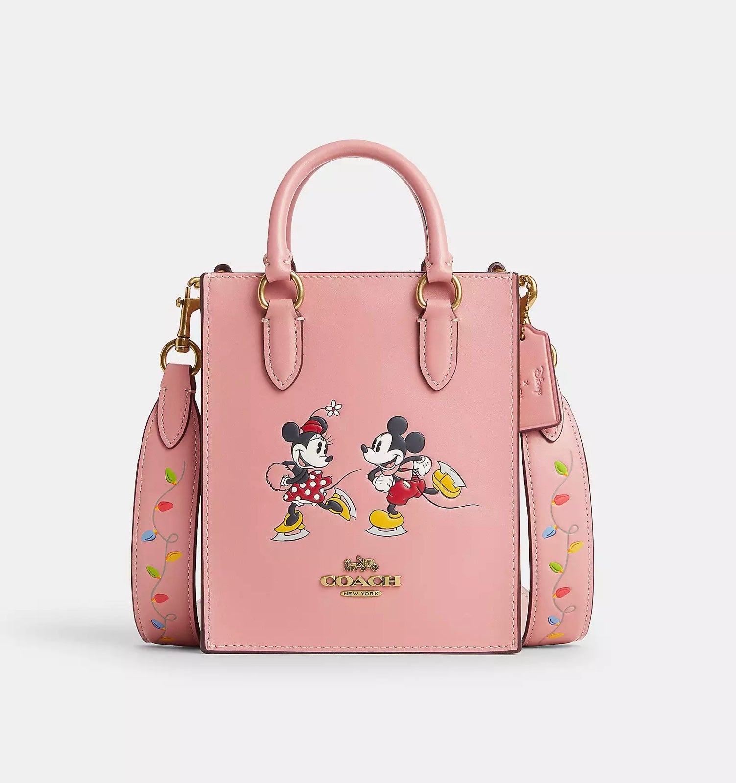 Disney X Coach North South Mini Tote With Ice Skate Motif