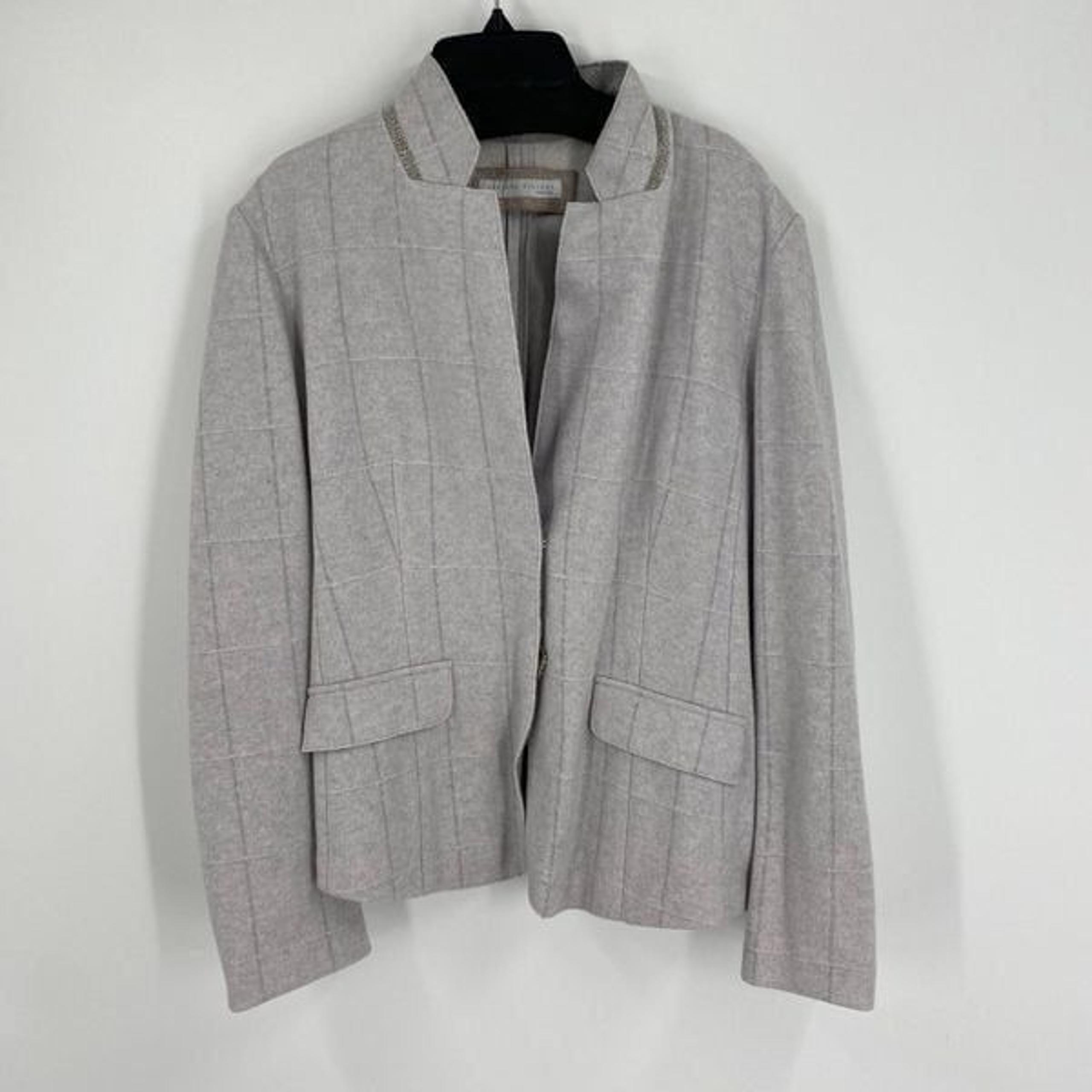 Fabiana Filippi Women’s Wool Cashmere Silk Blend Jacket Gray size 14/L