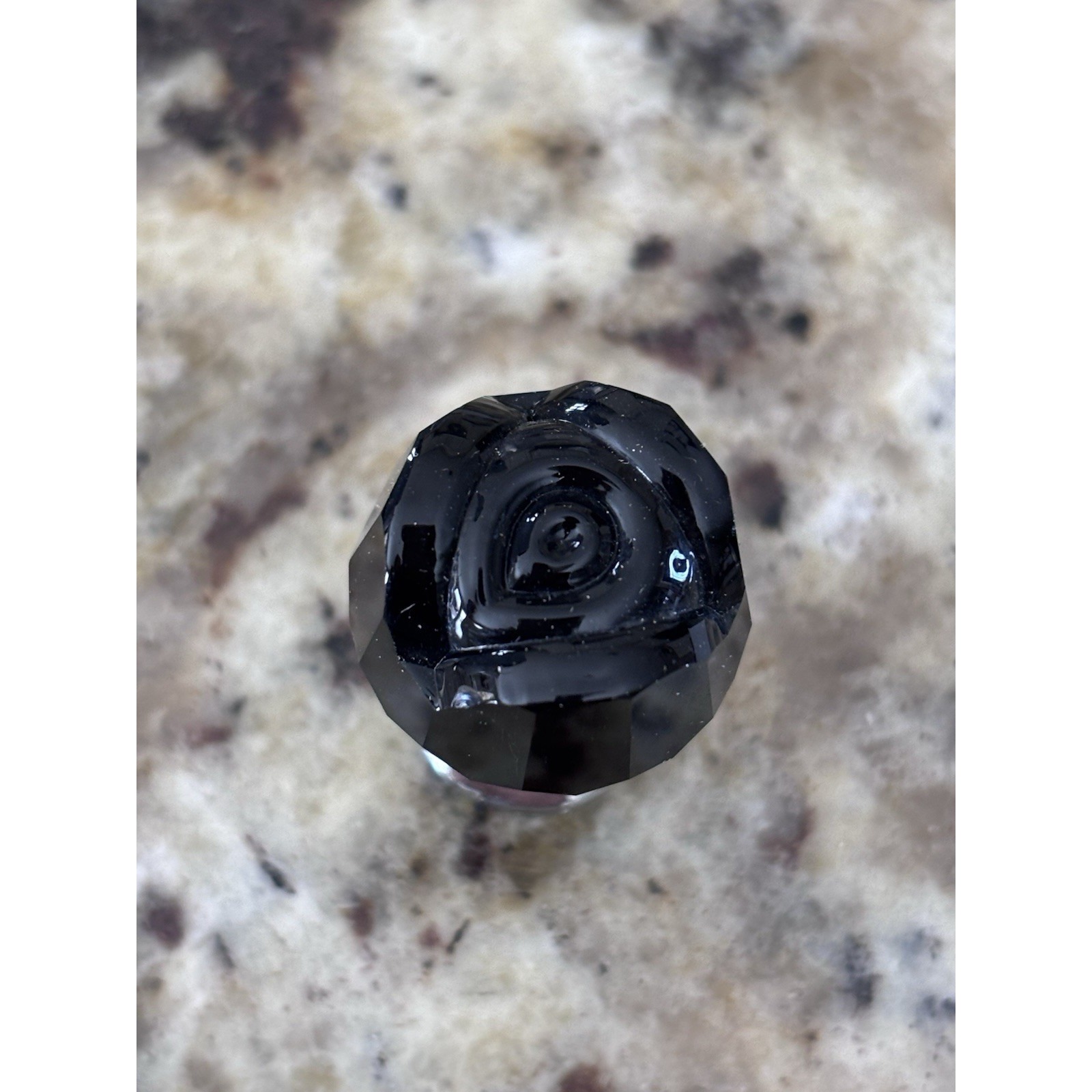 Black Glass Door KnobsSilver Accent W/Screws &washers. Eight Pieces. 3546