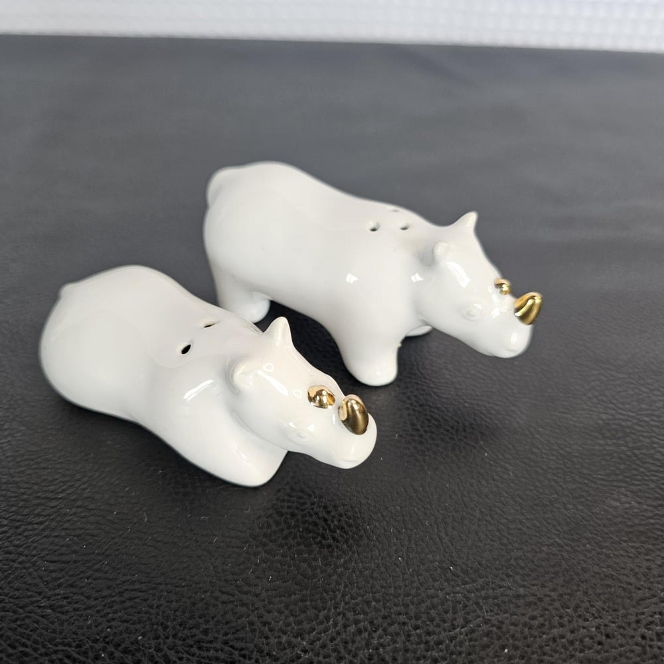 White Rhino with gold horn, Salt Pepper Shaker Set, Target Home Brand