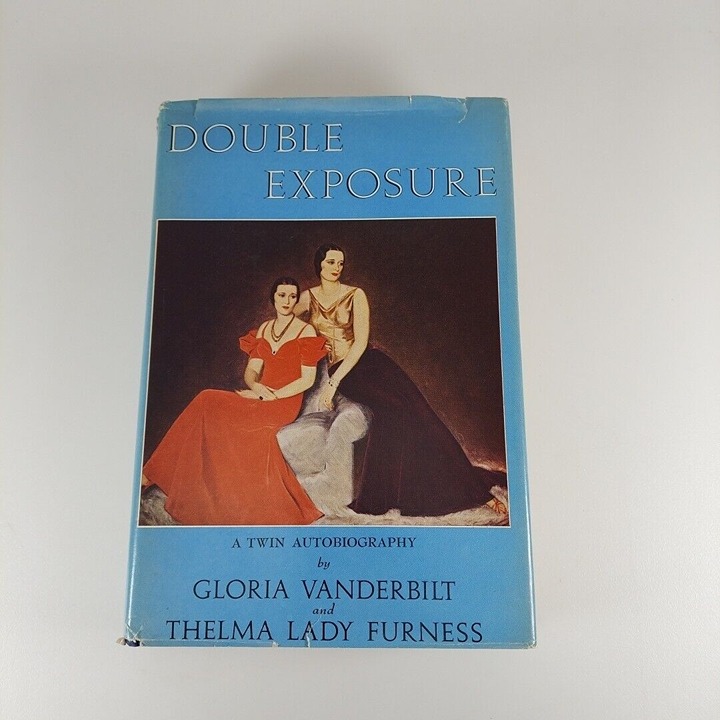 Double Exposure: A Twin Autobiography Gloria Vanderbilt Thelma Furness 1958 HCDJ