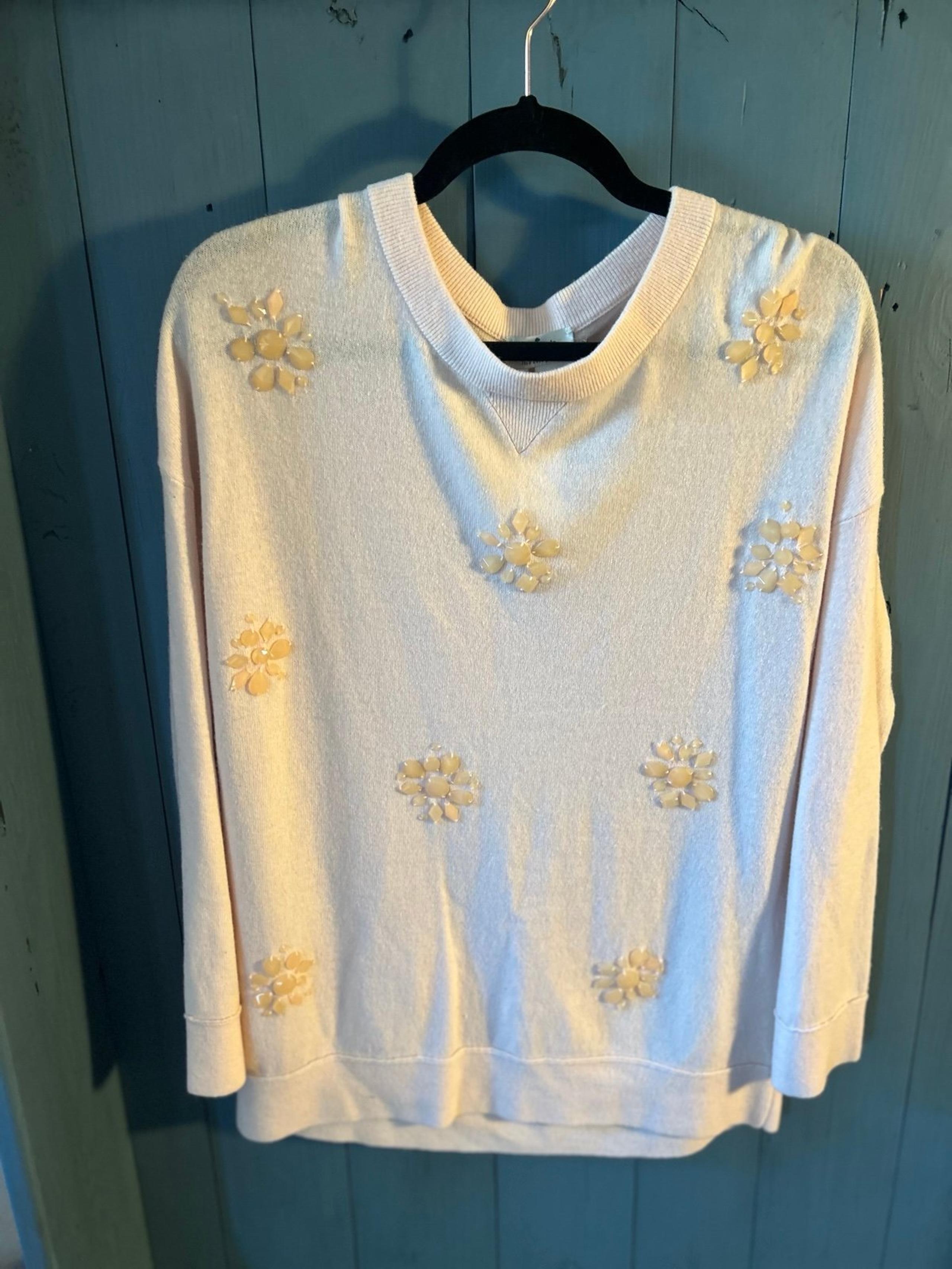 NWT Live Colorfully Women’s Size S, Light Pink Sweater- Snowflake - Kate Spade