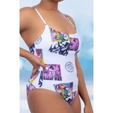 Swimnista James Peter Henry Marvelous Artwork Swimsuit, Sz M