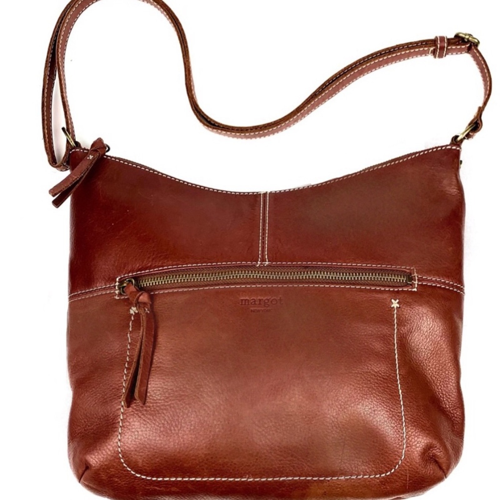 Margot Saddle Brown Leather Crossbody Shoulder Bag