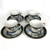 Vintage 4 Victora Dragonware Moriage Dragon TeaCups Demitasse Espresso Size