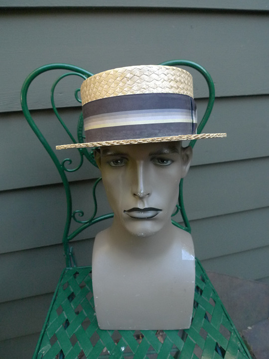 Awesome 1920s Boater Hat in Hat Box * Size 7 1/8