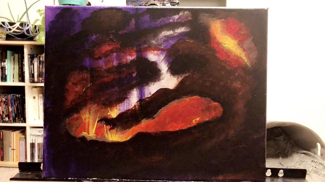 Abstract acrylic painting