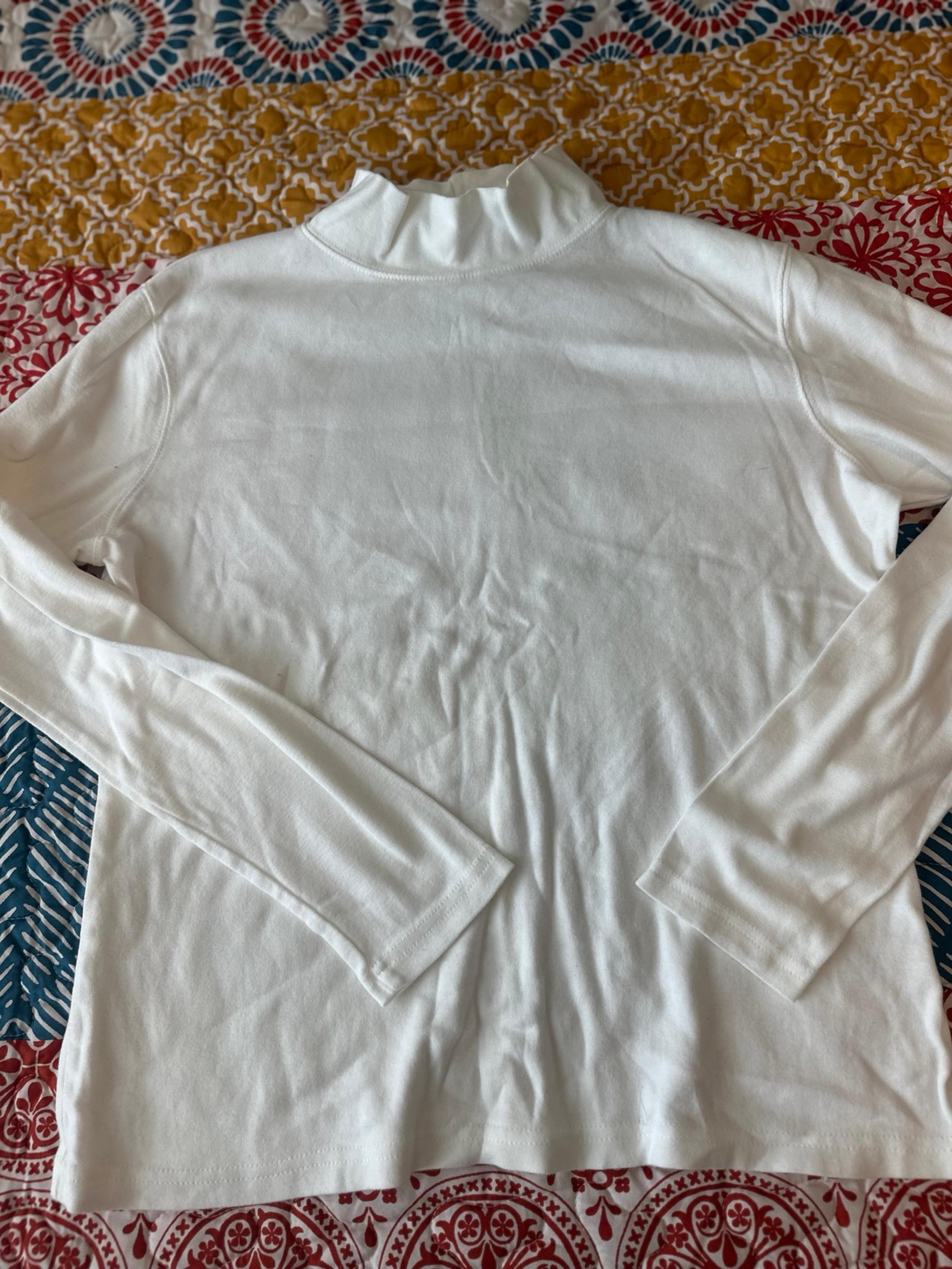 ST JOHNS BAY WOMEN CASUAL LOUNGE WHITE LONG SLEEVE SHIRT LARGE L