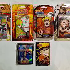 5X NARUTO BLISTER BOOSTER PACKS LOT + NARUTO CARD SLEEVES CARD GAME TCG CCG