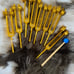 NEW Entire set 8 tuning forks gold tone all chakra healing