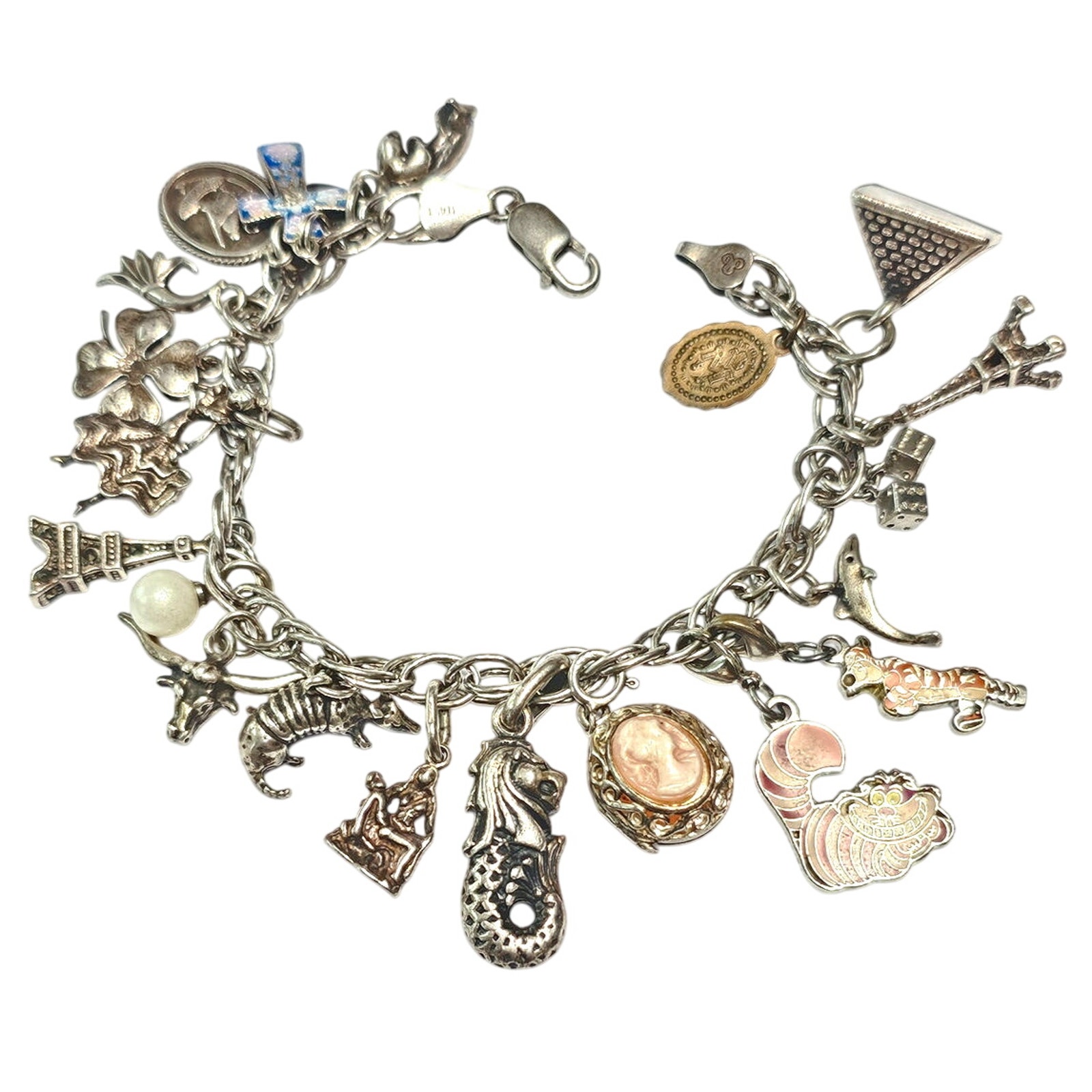 Vintage Sterling Silver Traveler's Charm Bracelet, 7.5\