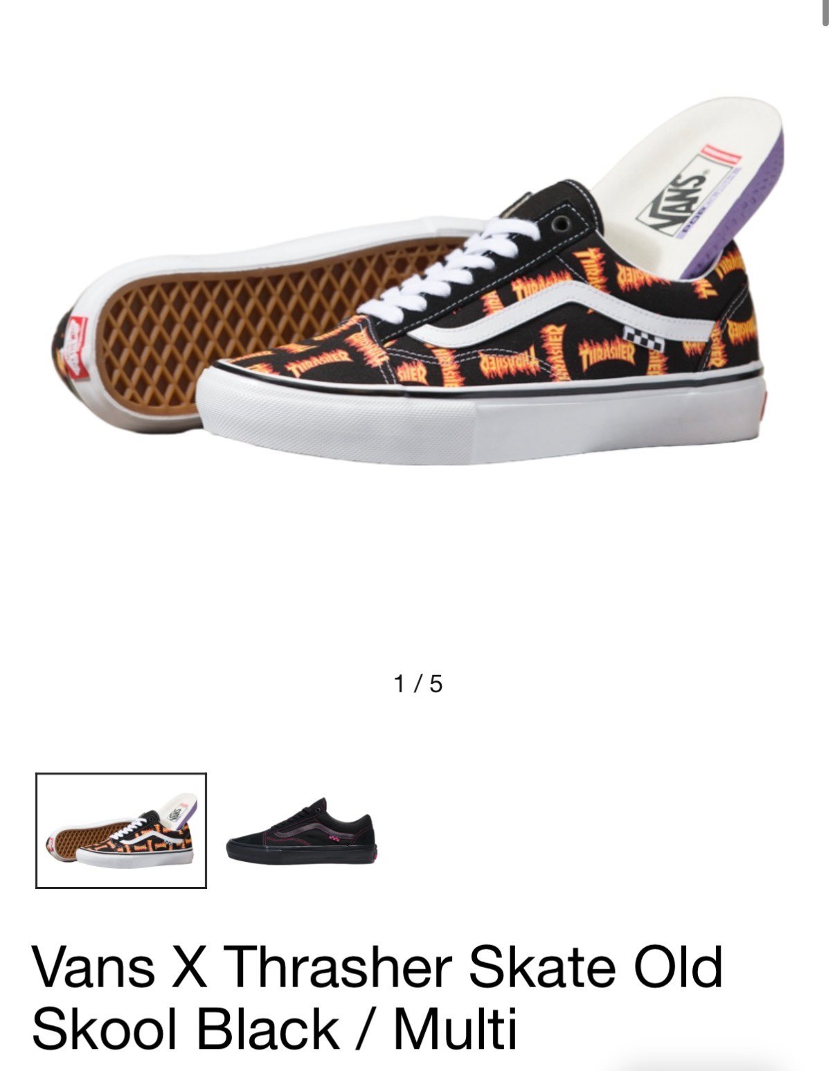 Vans Black and Orange Thrasher Edition Shoes