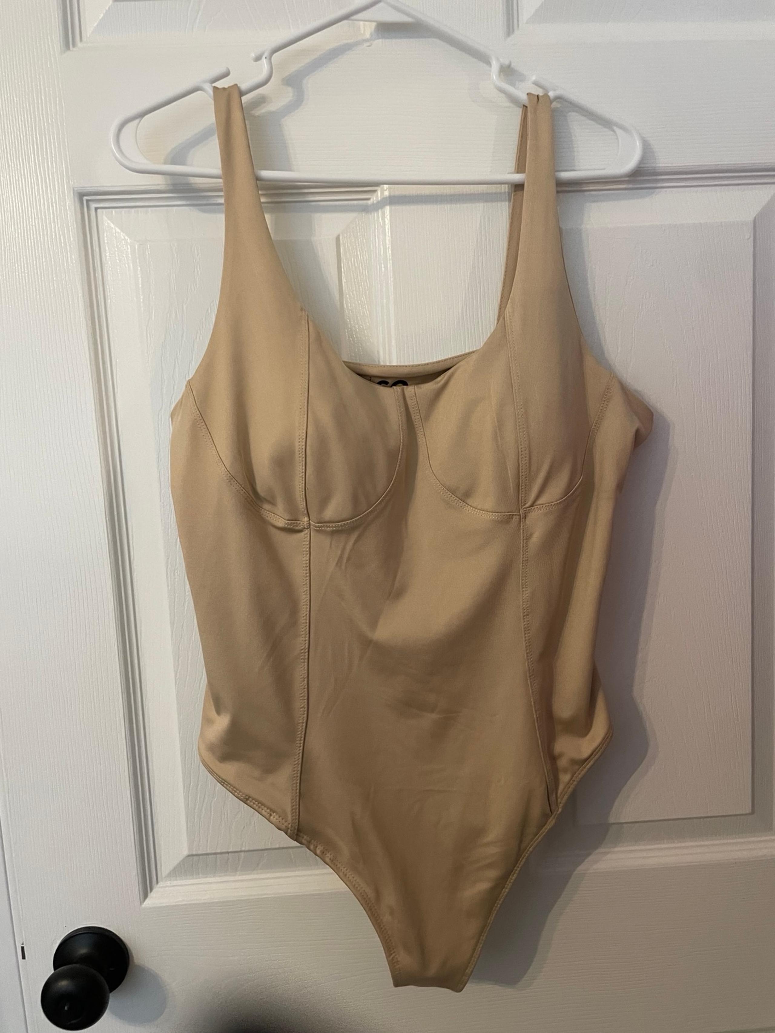 SO Womens Beige Sleeveless Bustier Seemed Bodysuit size XL