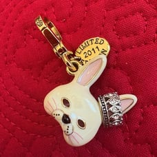Juicy Couture Bunny Mask Gold Bracelet Charm rare rhinestones limited edition